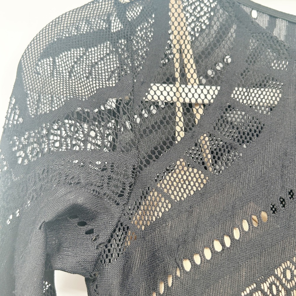 Marciano Womens Black Lace Illusion Geometric Goth Glam Y2K Maxi‎ Dress Size M - Picture 6 of 8